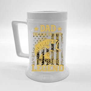 Dad Fishing Legend Flag Beer Stein