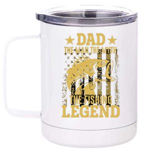 Dad Fishing Legend Flag 12 oz Stainless Steel Tumbler Cup