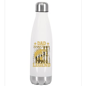 Dad Fishing Legend Flag Stainless Steel Insulated Water Bottle