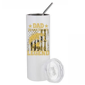 Dad Fishing Legend Flag Stainless Steel Tumbler