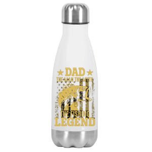 Dad Fishing Legend Flag Stainless Steel Insulated Water Bottle