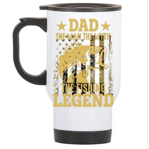 Dad Fishing Legend Flag Stainless Steel Travel Mug