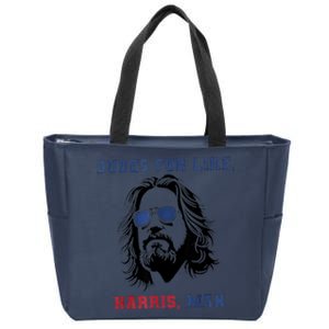 Dudes For Like Harris Man White Dudes For Harris Zip Tote Bag