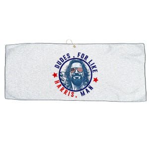 Dudes For Like Harris Man Funny White Dudes For Harris 2024 Large Microfiber Waffle Golf Towel