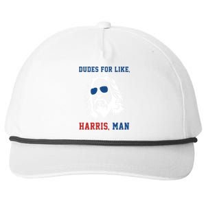 Dudes For Like Harris Man Funny Kamala Harris 2024 Snapback Five-Panel Rope Hat