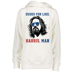 Dudes For Like Harris Man Funny Kamala Harris 2024 Womens Funnel Neck Pullover Hood