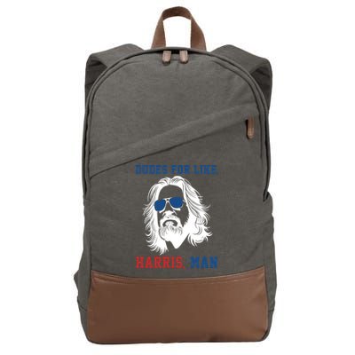 Dudes For Like Harris Man Funny Kamala Harris 2024 Cotton Canvas Backpack