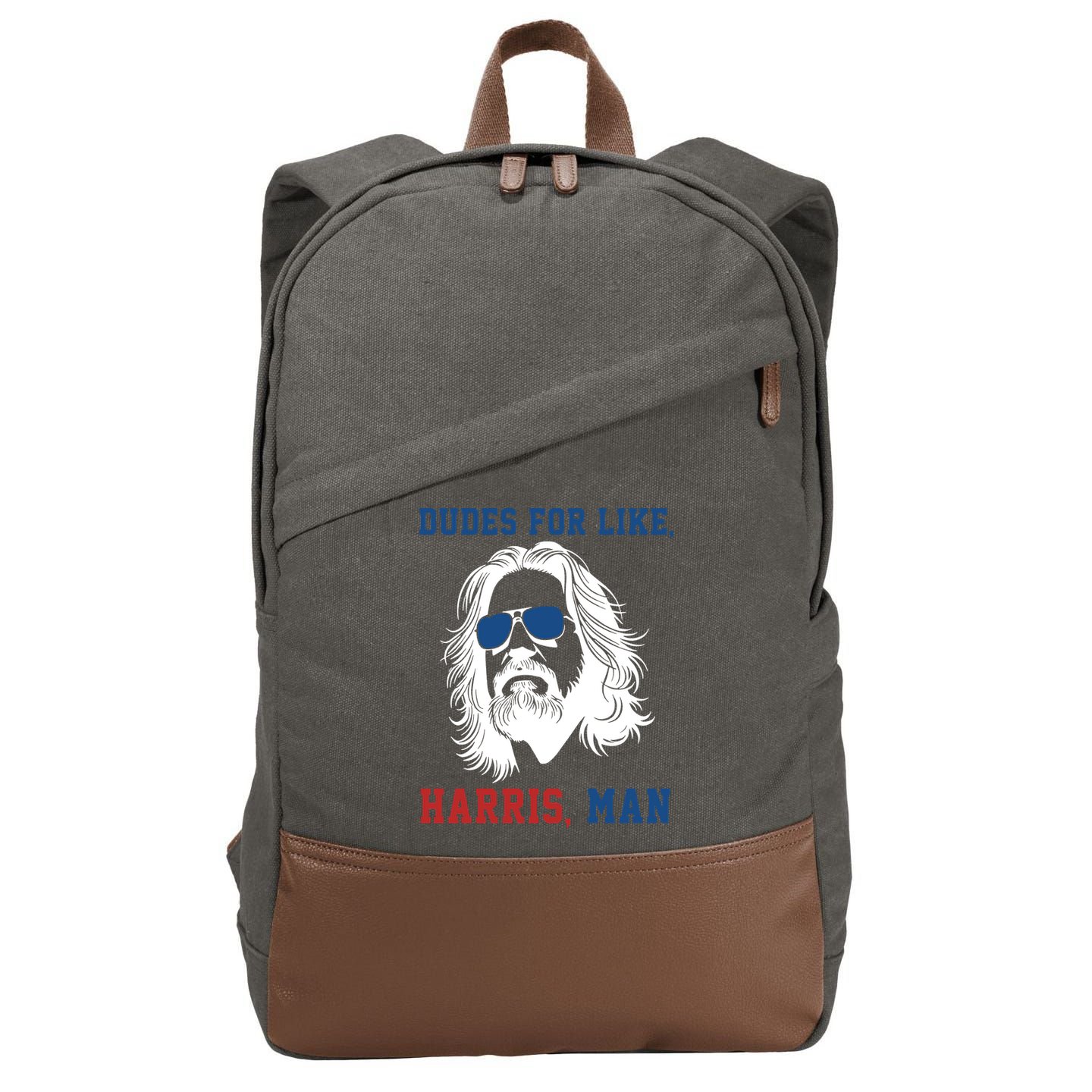 Dudes For Like Harris Man Funny Kamala Harris 2024 Cotton Canvas Backpack