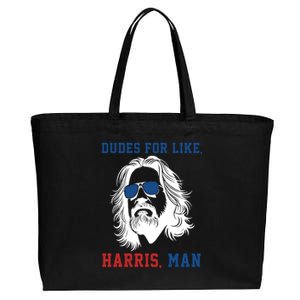 Dudes For Like Harris Man Funny Kamala Harris 2024 Cotton Canvas Jumbo Tote