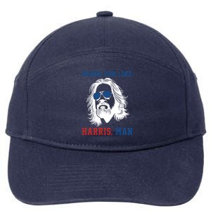 Dudes For Like Harris Man Funny Kamala Harris 2024 7-Panel Snapback Hat