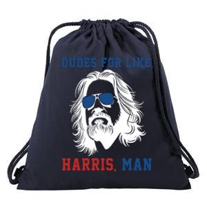 Dudes For Like Harris Man Funny Kamala Harris 2024 Drawstring Bag