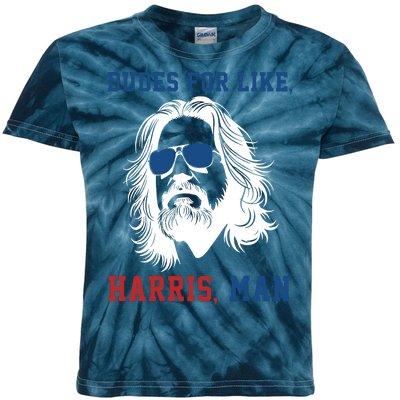 Dudes For Like Harris Man Funny Kamala Harris 2024 Kids Tie-Dye T-Shirt