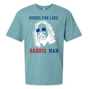 Dudes For Like Harris Man Funny Kamala Harris 2024 Sueded Cloud Jersey T-Shirt