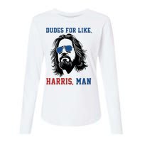 Dudes For Like Harris Man Funny Kamala Harris 2024 Womens Cotton Relaxed Long Sleeve T-Shirt