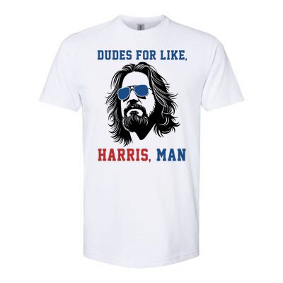 Dudes For Like Harris Man Funny Kamala Harris 2024 Softstyle® CVC T-Shirt