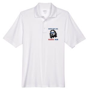 Dudes For Like Harris Man Funny Kamala Harris 2024 Men's Origin Performance Pique Polo