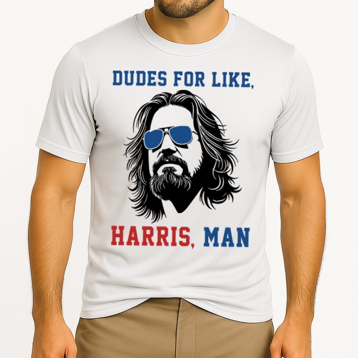 Dudes For Like Harris Man Funny Kamala Harris 2024 Cooling Performance Crew T-Shirt