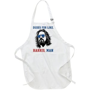 Dudes For Like Harris Man Funny Kamala Harris 2024 Full-Length Apron With Pockets