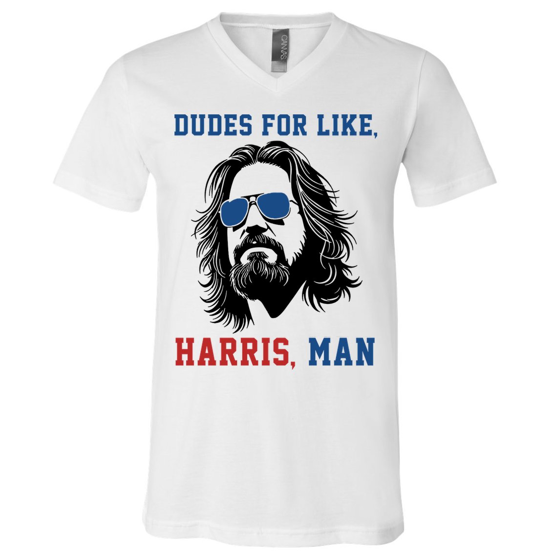 Dudes For Like Harris Man Funny Kamala Harris 2024 V-Neck T-Shirt