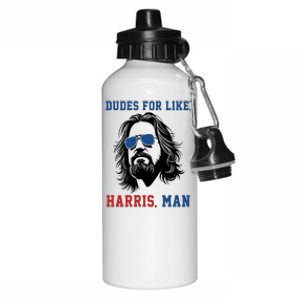 Dudes For Like Harris Man Funny Kamala Harris 2024 Aluminum Water Bottle