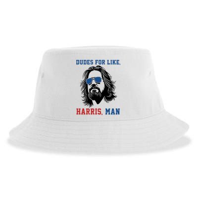 Dudes For Like Harris Man Funny Kamala Harris 2024 Sustainable Bucket Hat