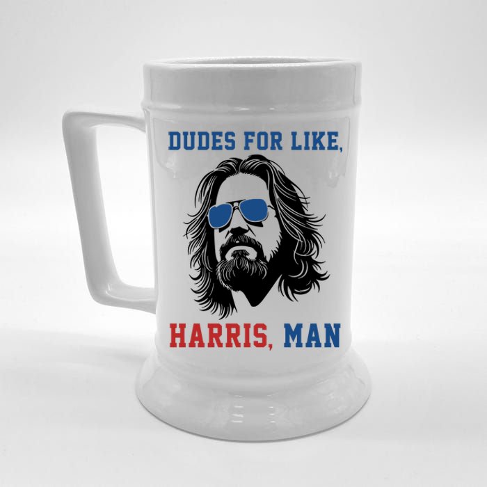 Dudes For Like Harris Man Funny Kamala Harris 2024 Beer Stein