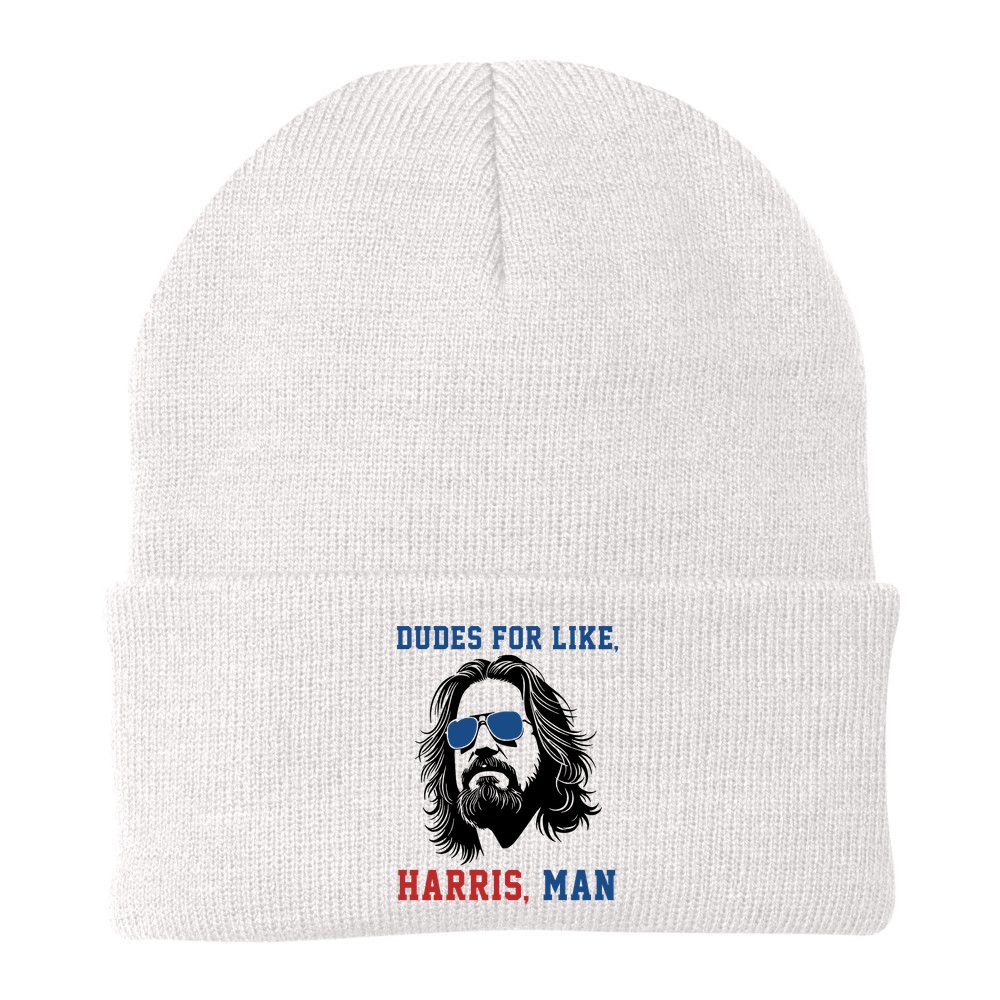 Dudes For Like Harris Man Funny Kamala Harris 2024 Beanie