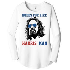 Dudes For Like Harris Man Funny Kamala Harris 2024 Women's Perfect Tri Tunic Long Sleeve Shirt