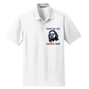 Dudes For Like Harris Man Funny Kamala Harris 2024 Dry Zone Grid Polo