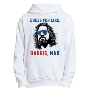 Dudes For Like Harris Man Funny Kamala Harris 2024 Urban Pullover Hoodie