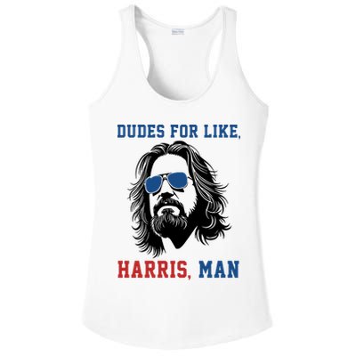 Dudes For Like Harris Man Funny Kamala Harris 2024 Ladies PosiCharge Competitor Racerback Tank