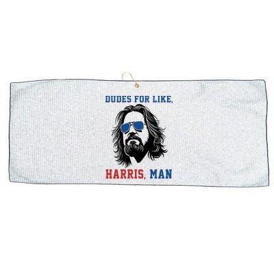 Dudes For Like Harris Man Funny Kamala Harris 2024 Large Microfiber Waffle Golf Towel