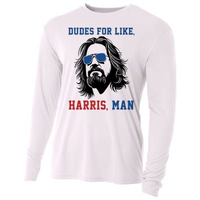 Dudes For Like Harris Man Funny Kamala Harris 2024 Cooling Performance Long Sleeve Crew