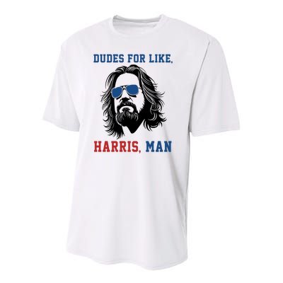 Dudes For Like Harris Man Funny Kamala Harris 2024 Youth Performance Sprint T-Shirt