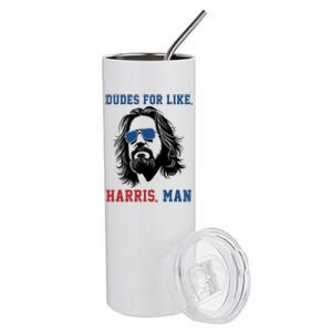 Dudes For Like Harris Man Funny Kamala Harris 2024 Stainless Steel Tumbler