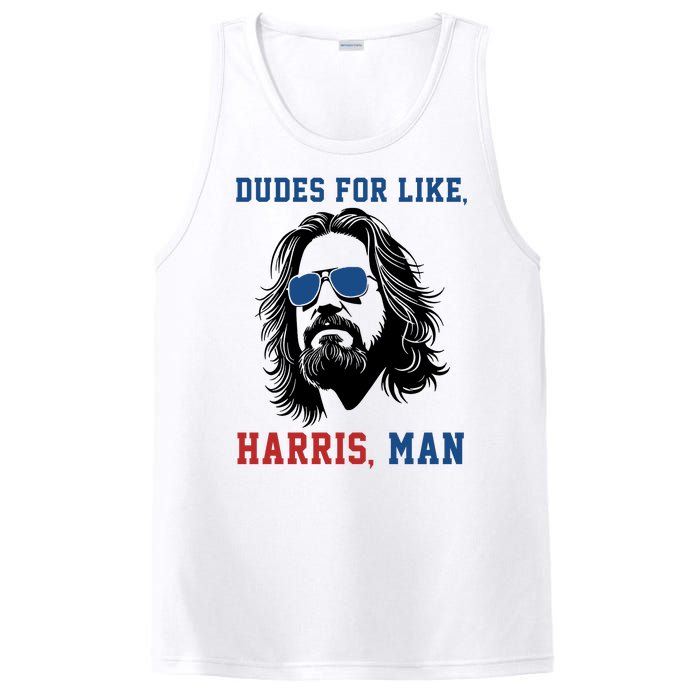 Dudes For Like Harris Man Funny Kamala Harris 2024 PosiCharge Competitor Tank