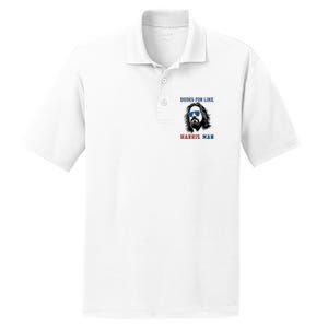 Dudes For Like Harris Man Funny Kamala Harris 2024 PosiCharge RacerMesh Polo