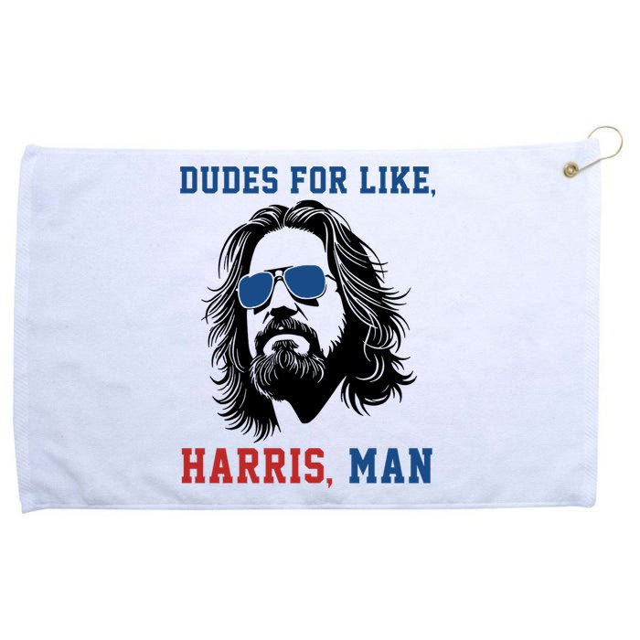 Dudes For Like Harris Man Funny Kamala Harris 2024 Grommeted Golf Towel