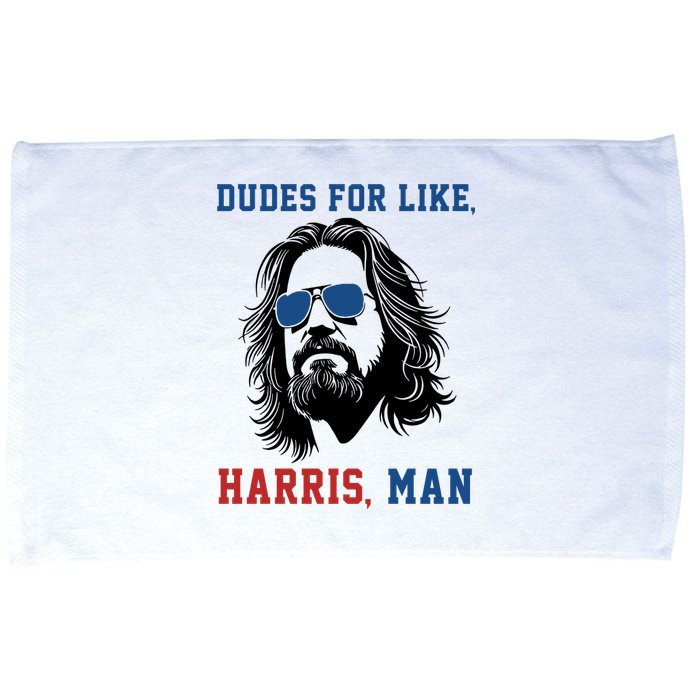 Dudes For Like Harris Man Funny Kamala Harris 2024 Microfiber Hand Towel