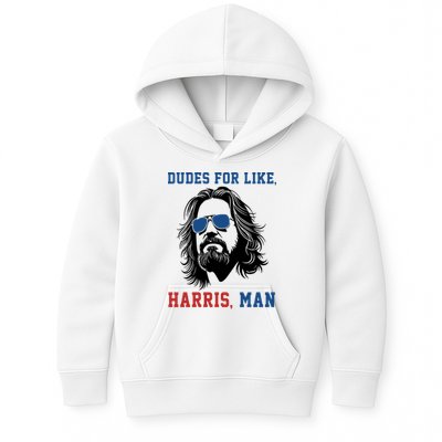 Dudes For Like Harris Man Funny Kamala Harris 2024 Kids Hoodie