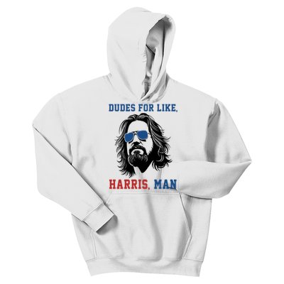 Dudes For Like Harris Man Funny Kamala Harris 2024 Kids Hoodie