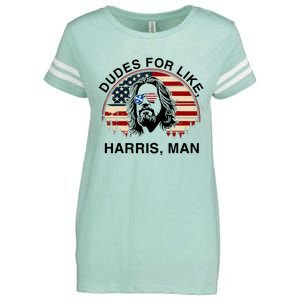 Dudes For Like Harris Man White Dude For Kamala Harris 2024 Enza Ladies Jersey Football T-Shirt