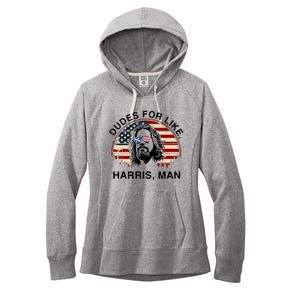 Dudes For Like Harris Man White Dude For Kamala Harris 2024 Women's Fleece Hoodie