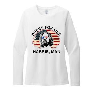 Dudes For Like Harris Man White Dude For Kamala Harris 2024 Womens CVC Long Sleeve Shirt