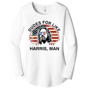 Dudes For Like Harris Man White Dude For Kamala Harris 2024 Women's Perfect Tri Tunic Long Sleeve Shirt