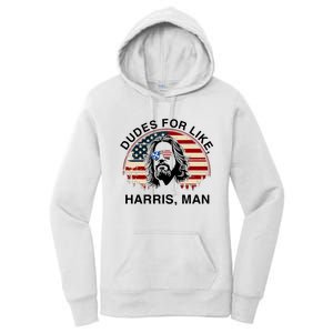 Dudes For Like Harris Man White Dude For Kamala Harris 2024 Women's Pullover Hoodie