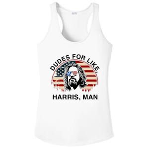 Dudes For Like Harris Man White Dude For Kamala Harris 2024 Ladies PosiCharge Competitor Racerback Tank