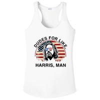 Dudes For Like Harris Man White Dude For Kamala Harris 2024 Ladies PosiCharge Competitor Racerback Tank