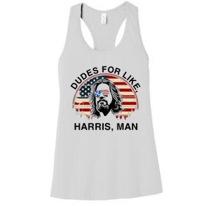 Dudes For Like Harris Man White Dude For Kamala Harris 2024 Women's Racerback Tank