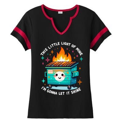 Dumpster Fire Light IM Gonna Let It Shine Halloween Ladies Halftime Notch Neck Tee